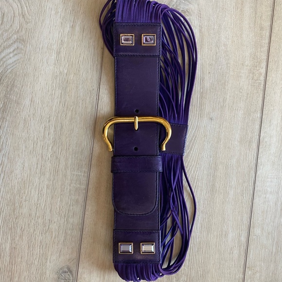 Escada Vibrant Purple Leather & Suede Belt.  Excellent condition - Picture 5 of 6